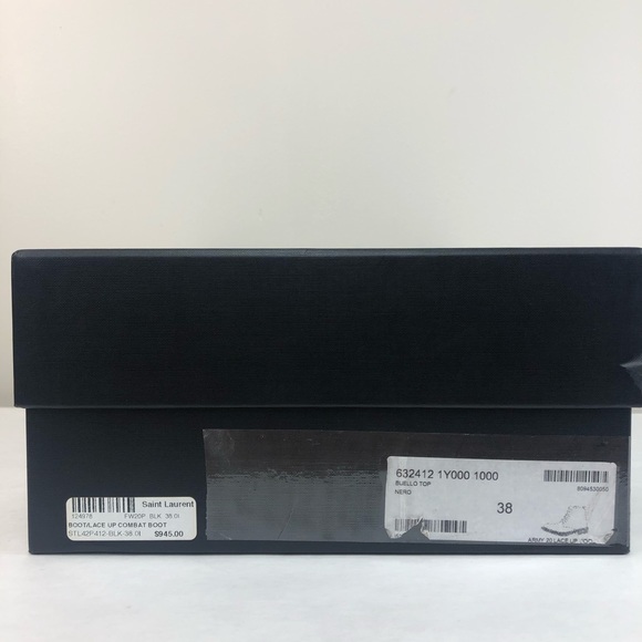 Saint Laurent Black Leather Combat Boots 38 - Picture 14 of 16